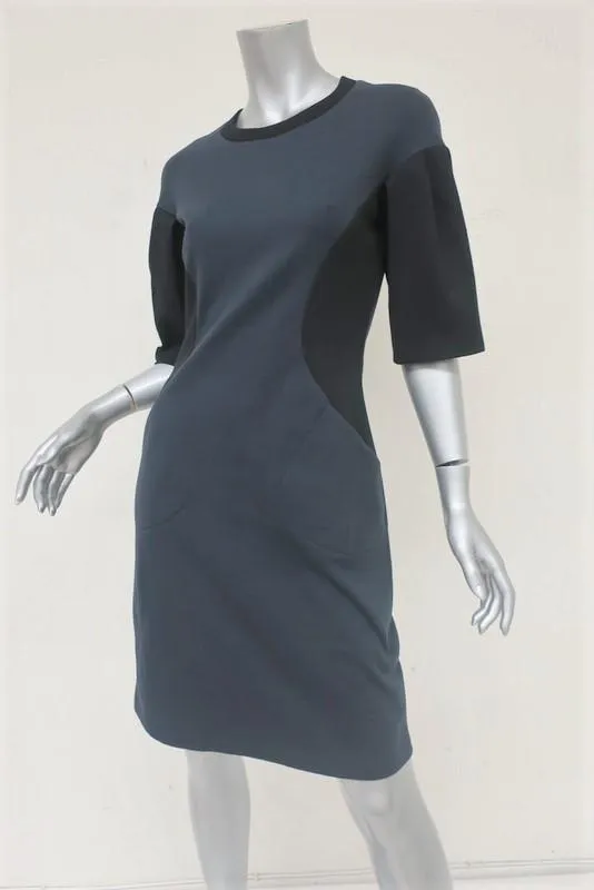 Marni Dress Charcoal/Black Colorblock Stretch Jersey Size 40 Short Sleeve