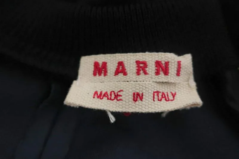 Marni Dress Charcoal/Black Colorblock Stretch Jersey Size 40 Short Sleeve