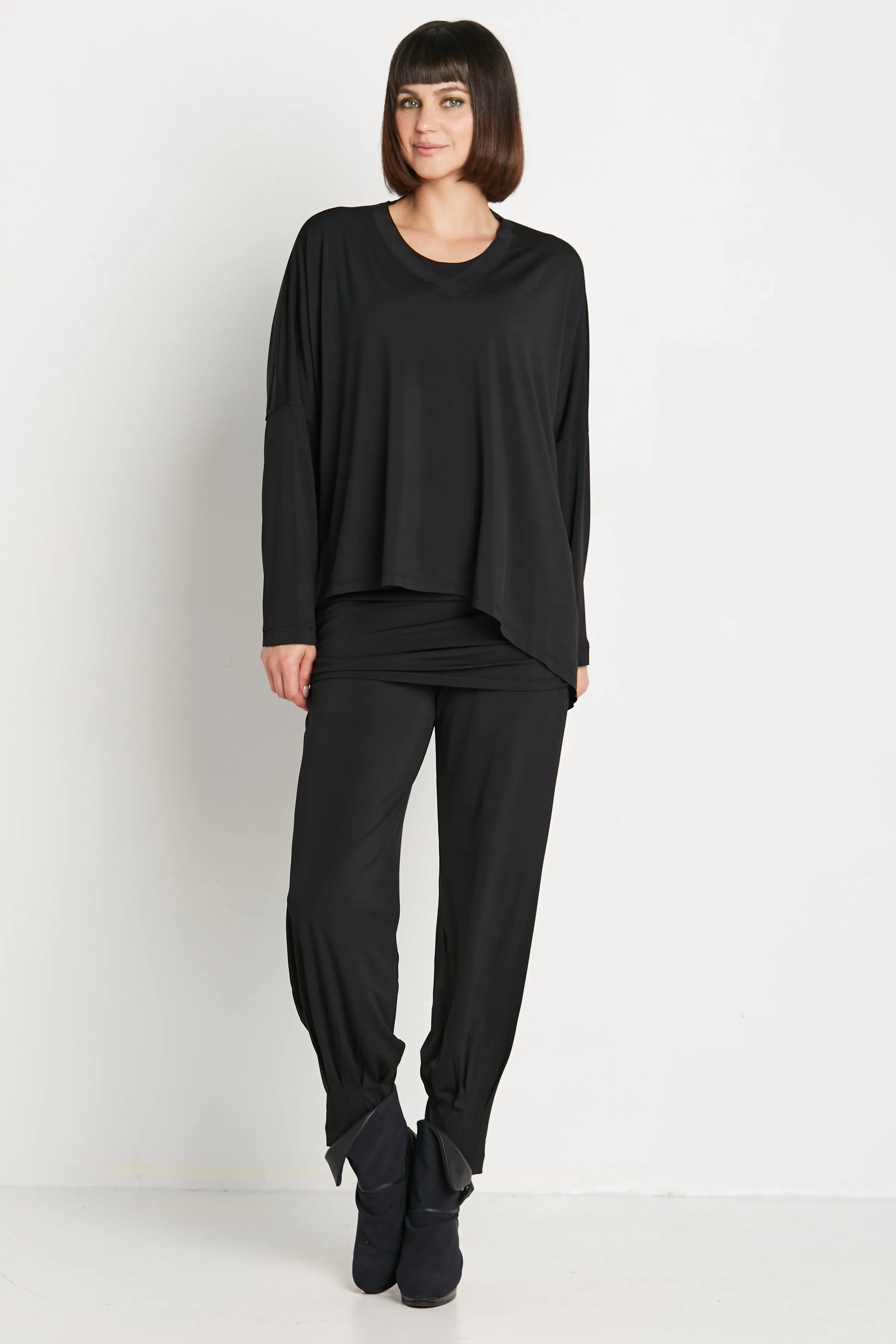 Matte Jersey Double Angle V-Tee