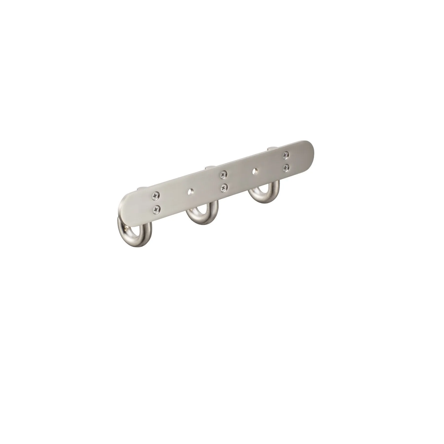 MAYKKE Gilbert Brass 3 Hook Coat Rack in Brushed Nickel | Wall Mount Bathroom, Entryway, Hallway, Mudroom Clothes Hat and Key Hanger | OYA1060103