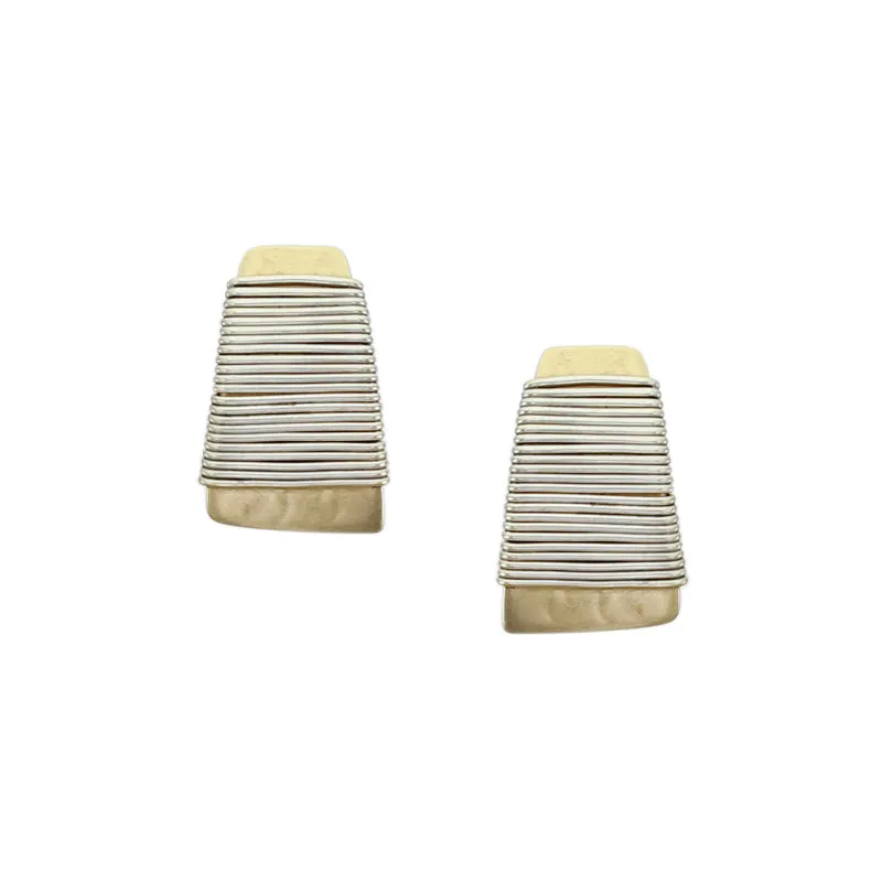 Medium Wire Wrapped Taper Clip or Post Earring