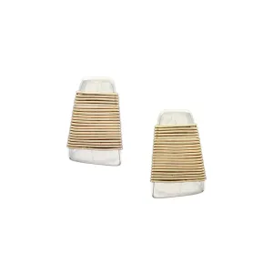 Medium Wire Wrapped Taper Clip or Post Earring
