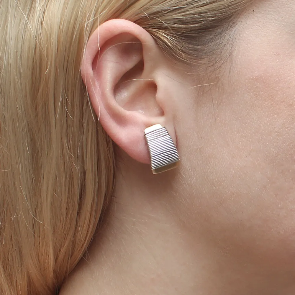 Medium Wire Wrapped Taper Clip or Post Earring