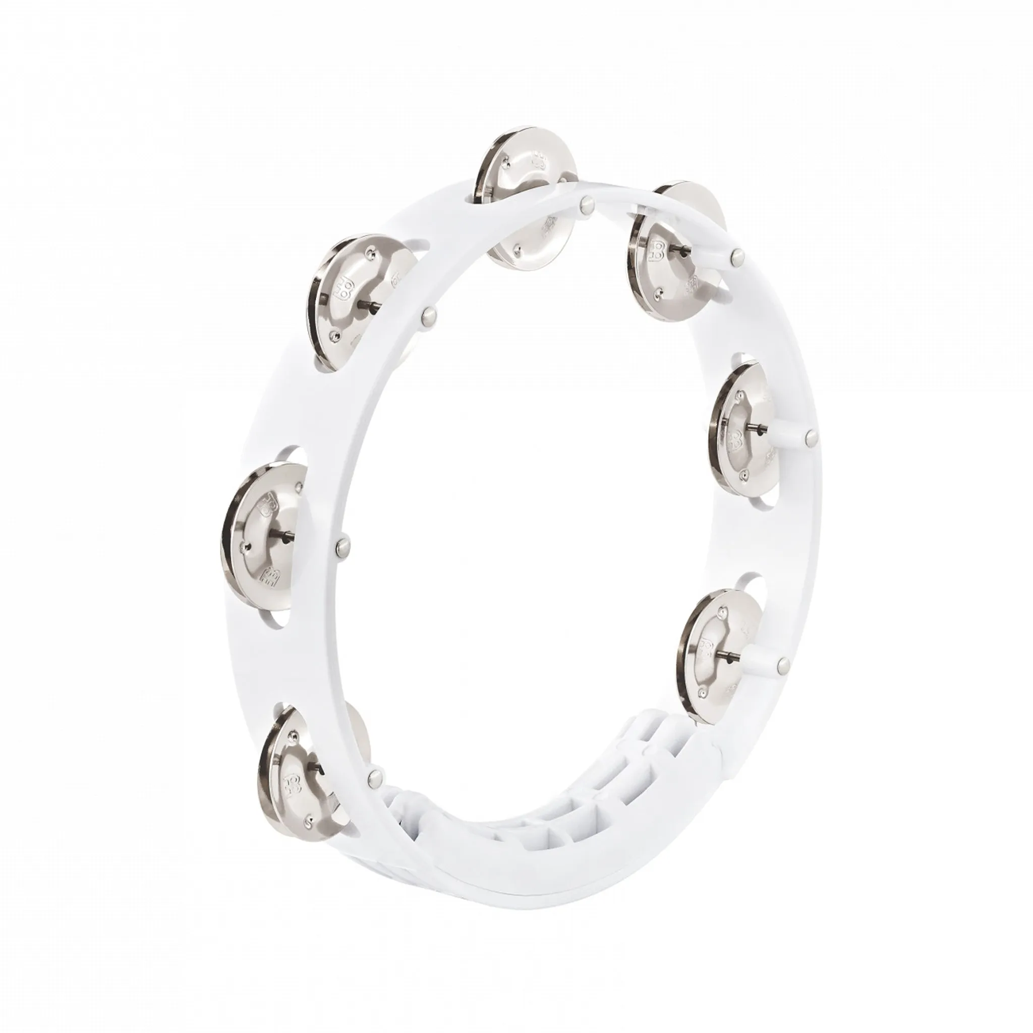 MEINL Percussion HTT8WH 8inch Headliner Tour Tambourine, One Row, White, Stainless Steel Jingles