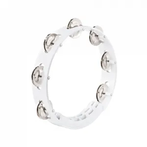 MEINL Percussion HTT8WH 8inch Headliner Tour Tambourine, One Row, White, Stainless Steel Jingles