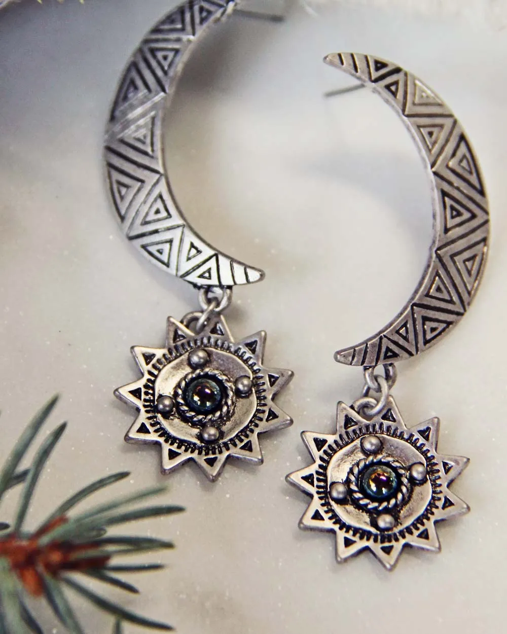 Mercury Star Earrings in Silver