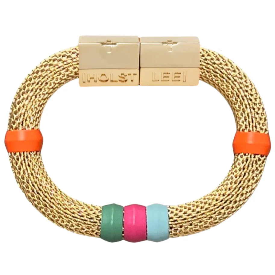Mesh Colorblock Bracelet Orange/Multi