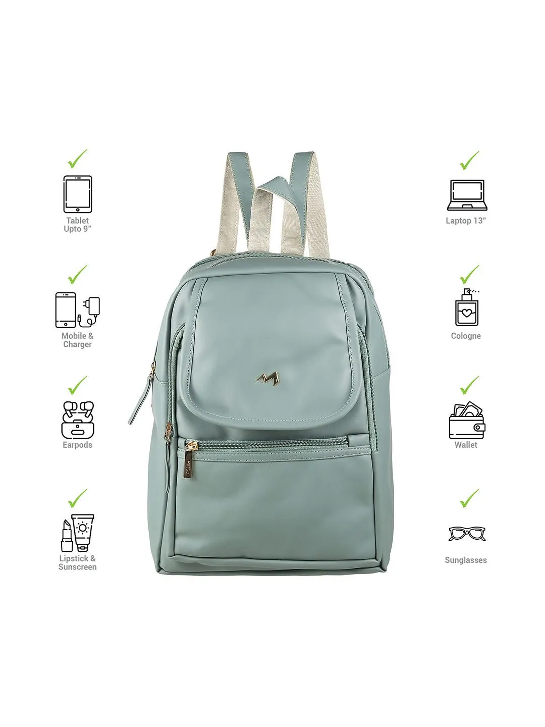 Metro Women Green Backpack