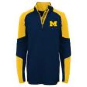 Michigan Wolverines Youth Gen2 Blue/Yellow Logo 1/4 Zip