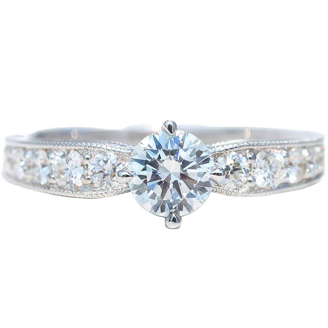 Milgrain Side Design Lab-Grown Diamond Engagement Ring