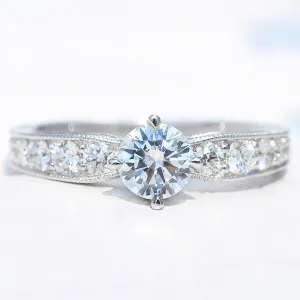 Milgrain Side Design Lab-Grown Diamond Engagement Ring