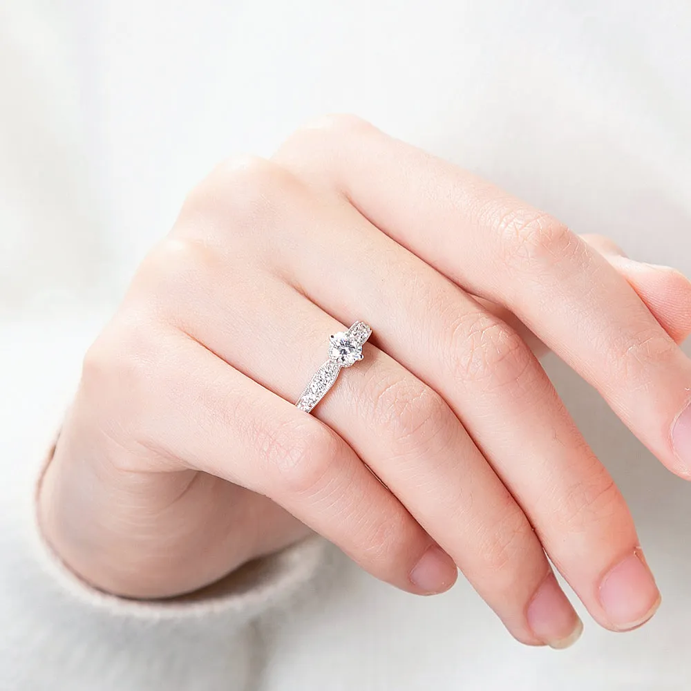Milgrain Side Design Lab-Grown Diamond Engagement Ring