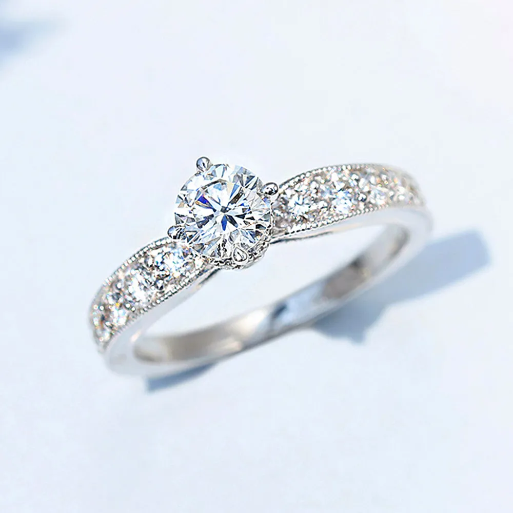 Milgrain Side Design Lab-Grown Diamond Engagement Ring