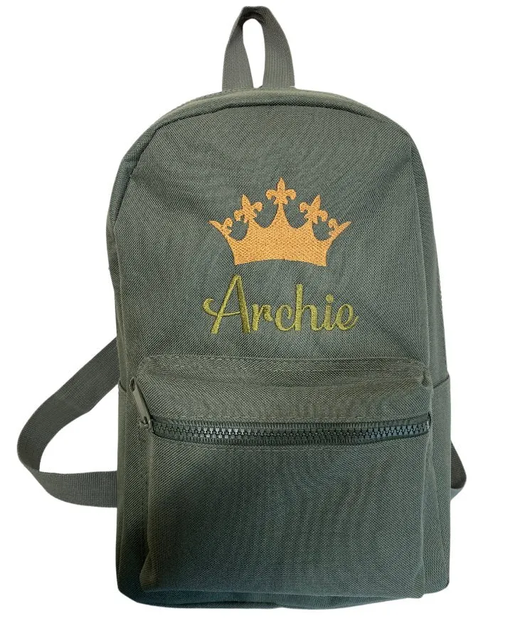 Mini Essential Backpack personalised with Crown Design