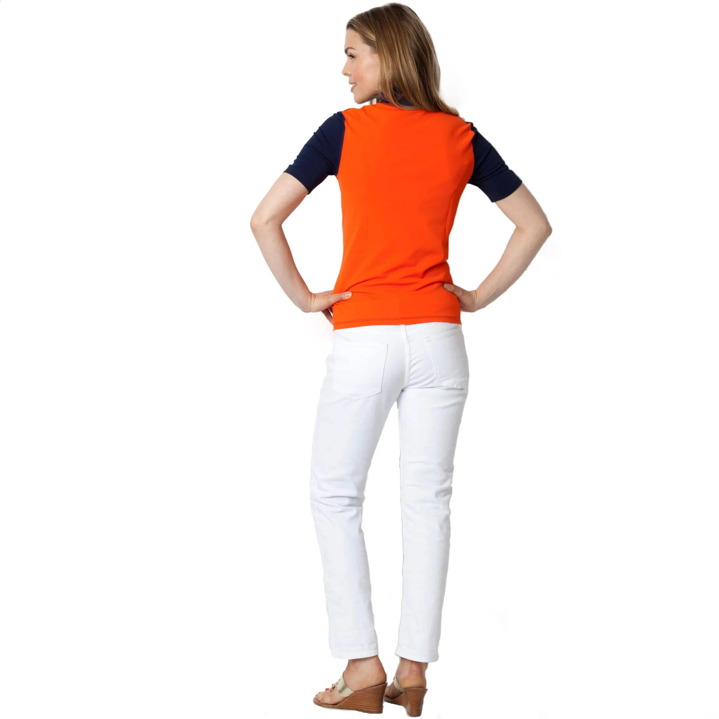 Mock Turtle Neck Short Sleeve UV Protection Shirt