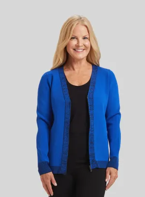 Modern Art Zip Cardigan- FINAL SALE