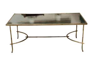 Modern lacquer and gilt metal Bamboo Chinoiserie table by Dennis &amp; Leen