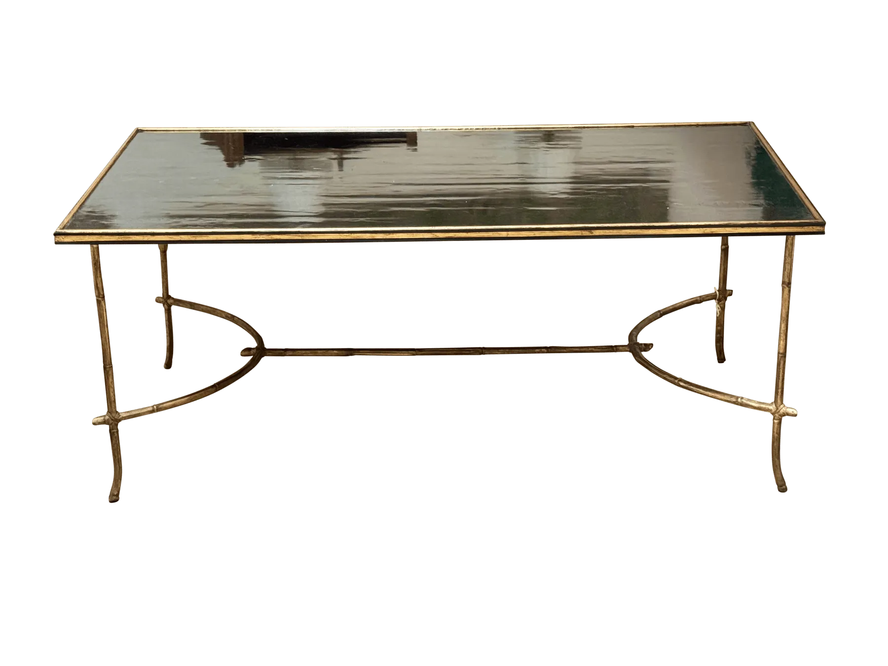 Modern lacquer and gilt metal Bamboo Chinoiserie table by Dennis &amp; Leen