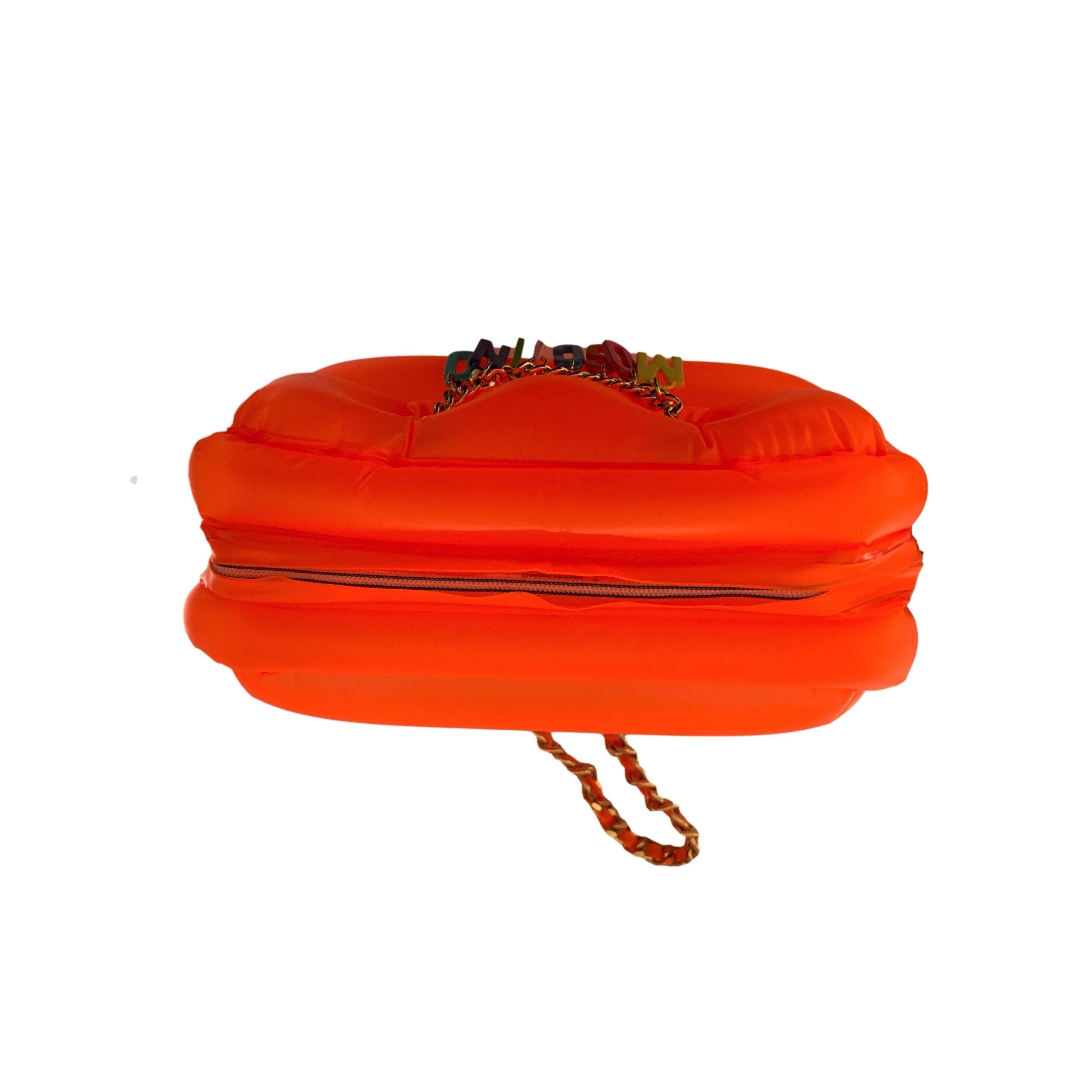 Moschino Orange Inflatable Logo Bag
