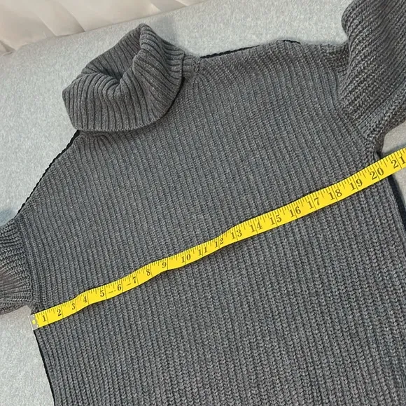Moth Ribbed Tunic Sweater XS Turtleneck Ckunky Knit Wool Preppy Longline