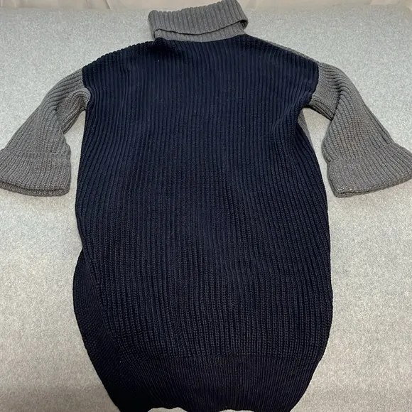 Moth Ribbed Tunic Sweater XS Turtleneck Ckunky Knit Wool Preppy Longline