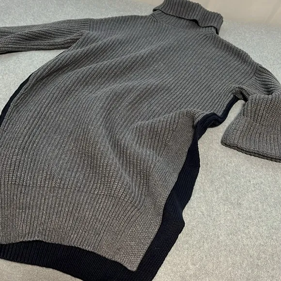 Moth Ribbed Tunic Sweater XS Turtleneck Ckunky Knit Wool Preppy Longline