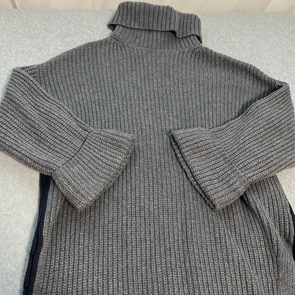 Moth Ribbed Tunic Sweater XS Turtleneck Ckunky Knit Wool Preppy Longline