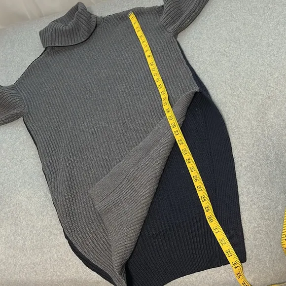 Moth Ribbed Tunic Sweater XS Turtleneck Ckunky Knit Wool Preppy Longline