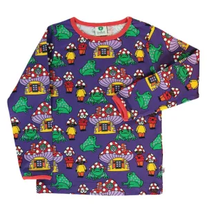 Mushroom Houses Long Sleeve Shirt - Purple Heart - 1 Left Size 3-4 years