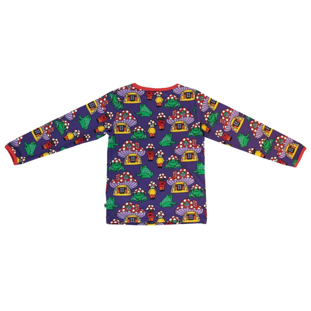 Mushroom Houses Long Sleeve Shirt - Purple Heart - 1 Left Size 3-4 years