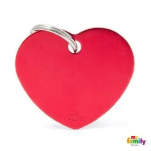 My Family ID BIG HEART ALUMINUM RED