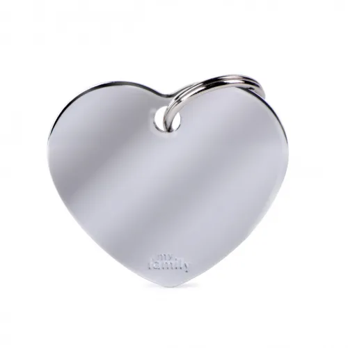 My Family ID BIG HEART CHROMED BRASS