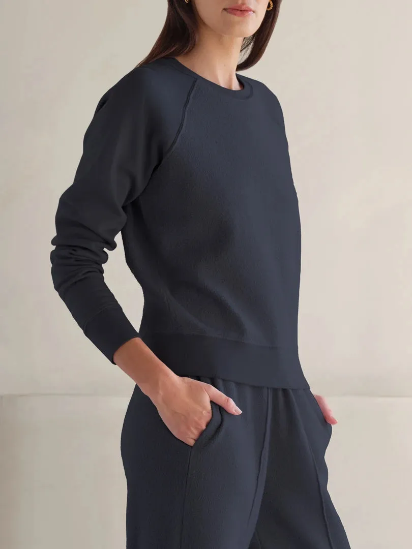 MYLES PRICE Long Sleeve MiniLux Brushed Raglan Crew
