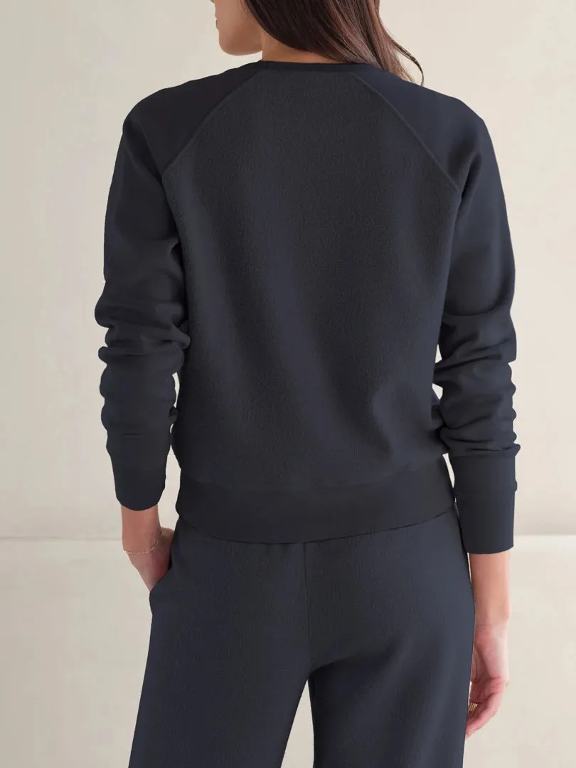 MYLES PRICE Long Sleeve MiniLux Brushed Raglan Crew