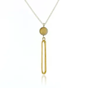 Mysterium Collection Sterling & Vermeil Oval & Dot Necklace