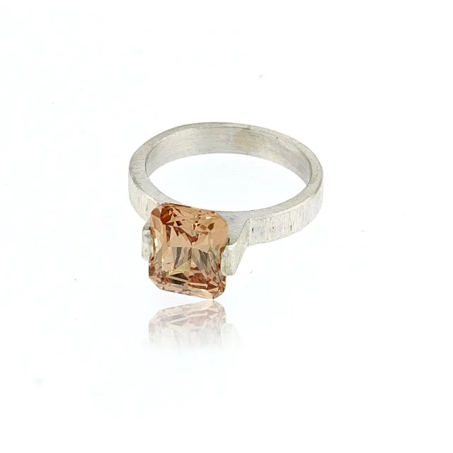 Mysterium Collection Sterling Champagne CZ Ring