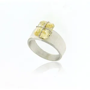 Mysterium Collection Sterling Light Yellow CZ Ring