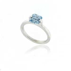 Mysterium Collection Sterling Synthetic Aqua Blue Spinel Ring