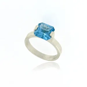 Mysterium Collection Sterling Synthetic Aqua Spinel Ring