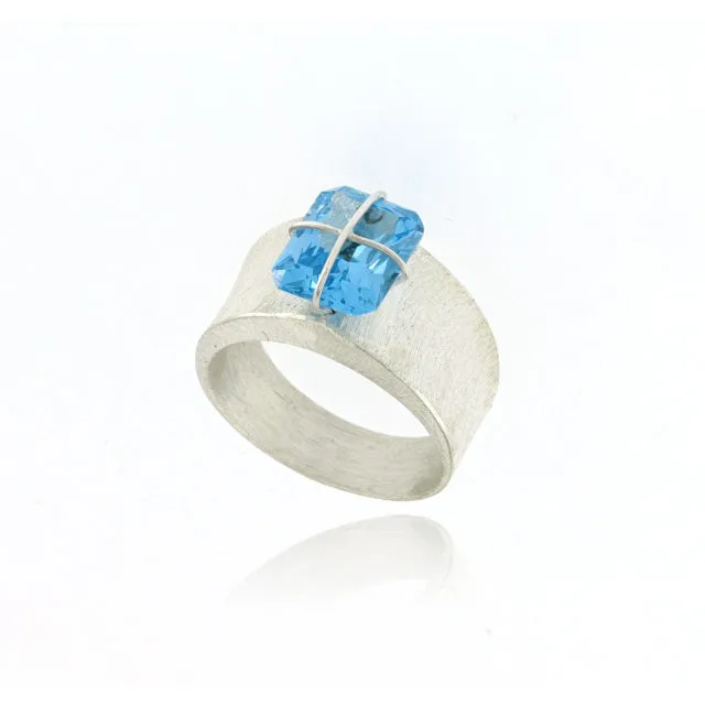 Mysterium Collection Sterling Synthetic Blue Spinel Ring