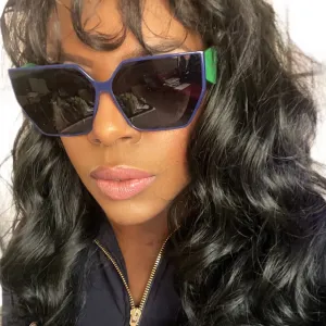Navy and Green Color Blocked AMMA JO Shades
