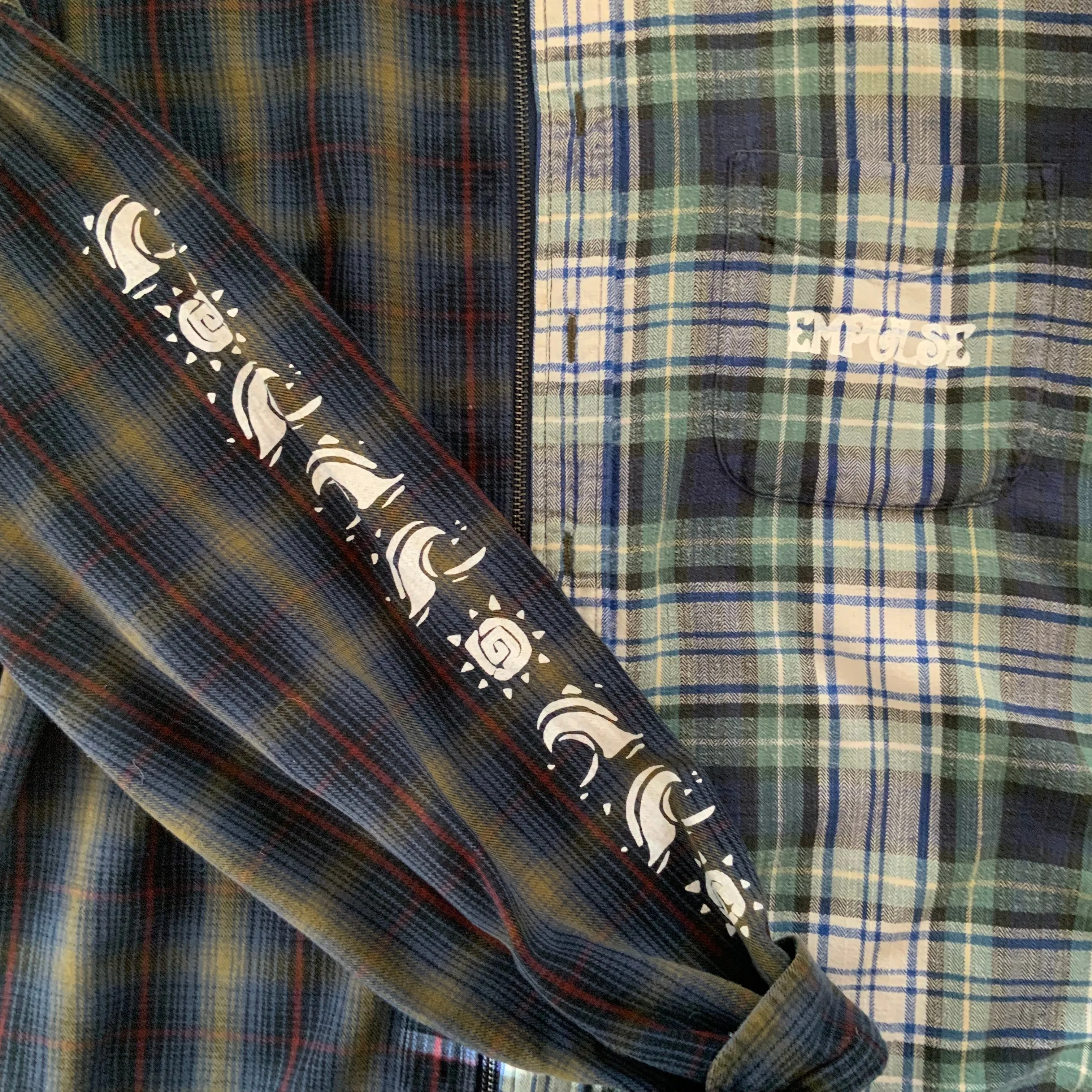 Navy/Blue Zip Split Flannel