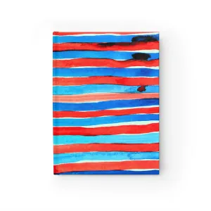 Neon Blue   Red Candy Stripe Journal