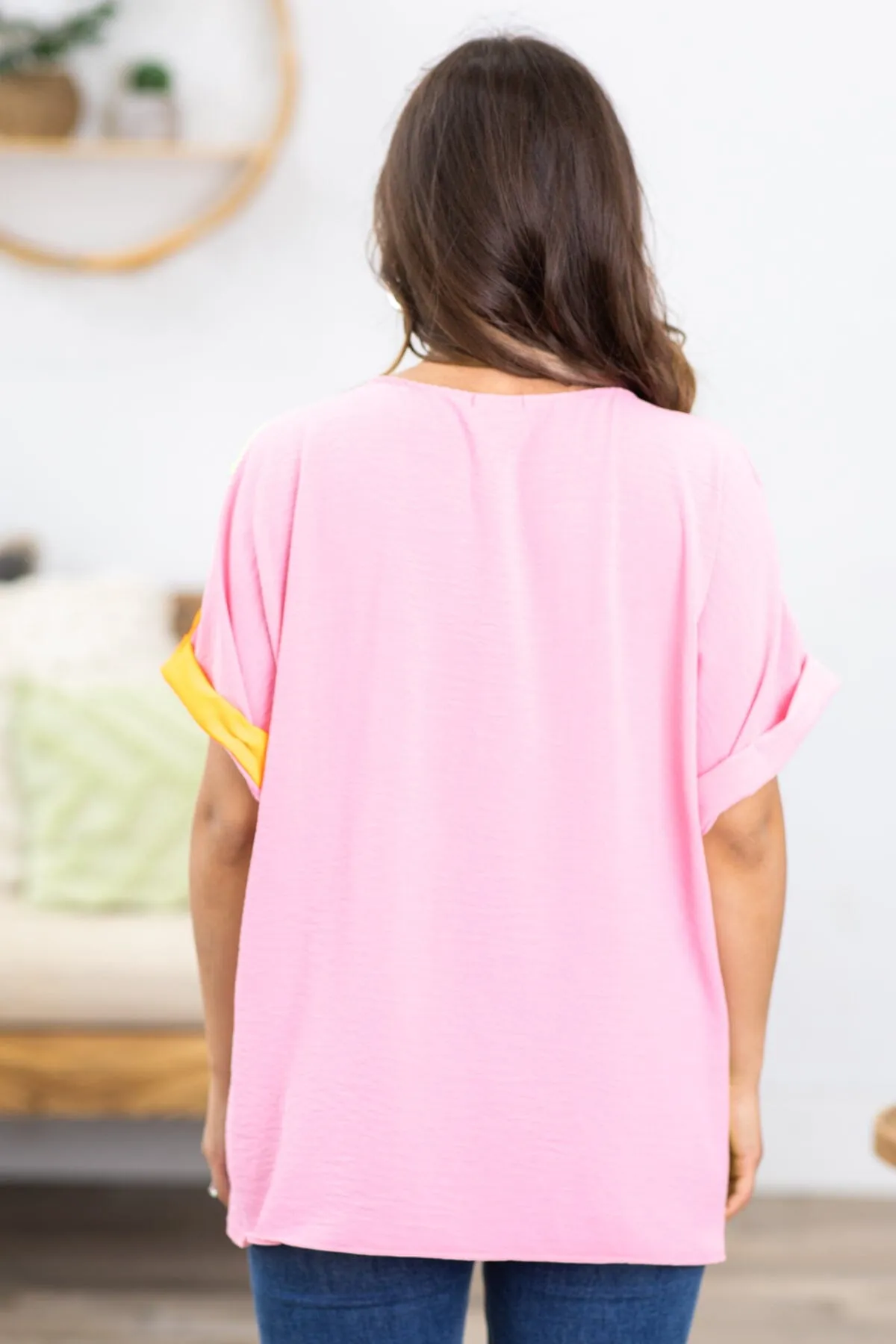 Neon Yellow Multicolor Colorblock Top