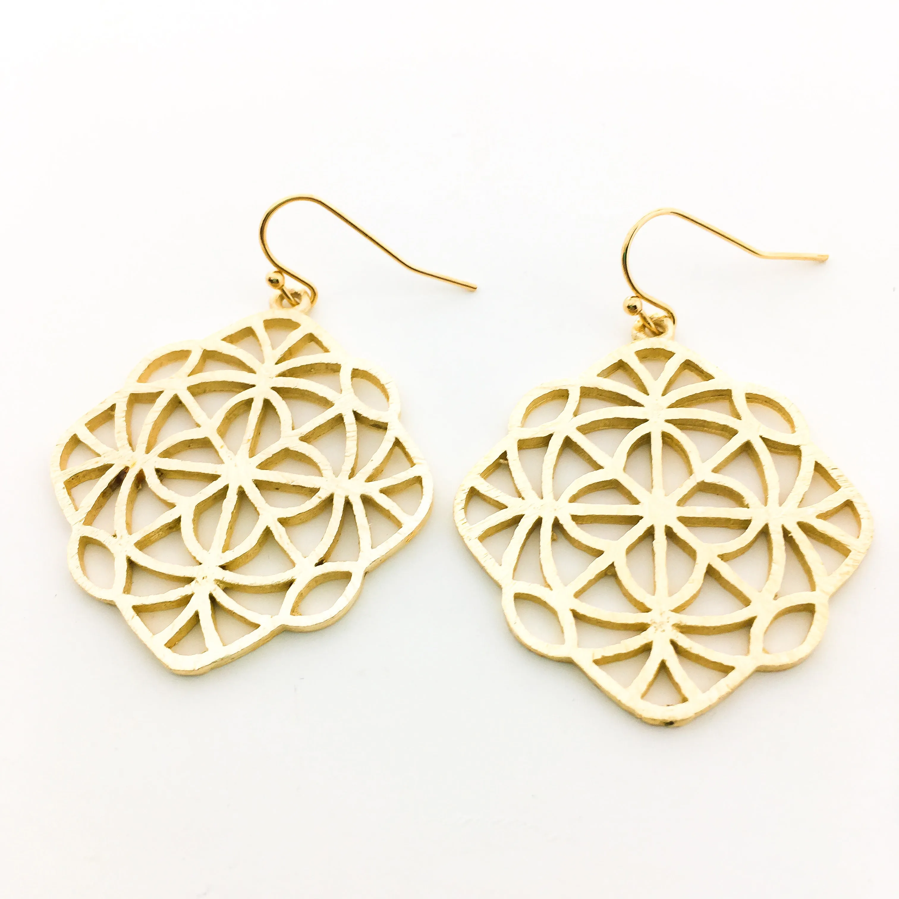 Neveah Brushed Kaleidoscope Earrings | Gold