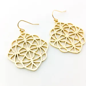 Neveah Brushed Kaleidoscope Earrings | Gold