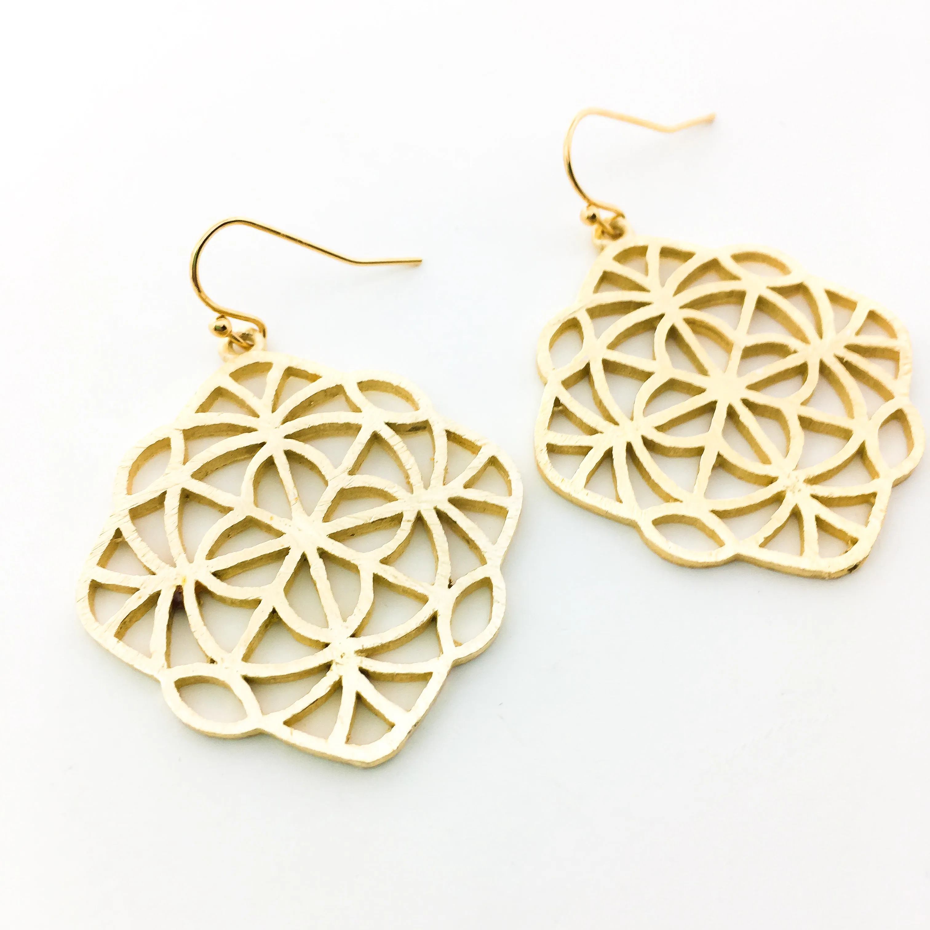 Neveah Brushed Kaleidoscope Earrings | Gold