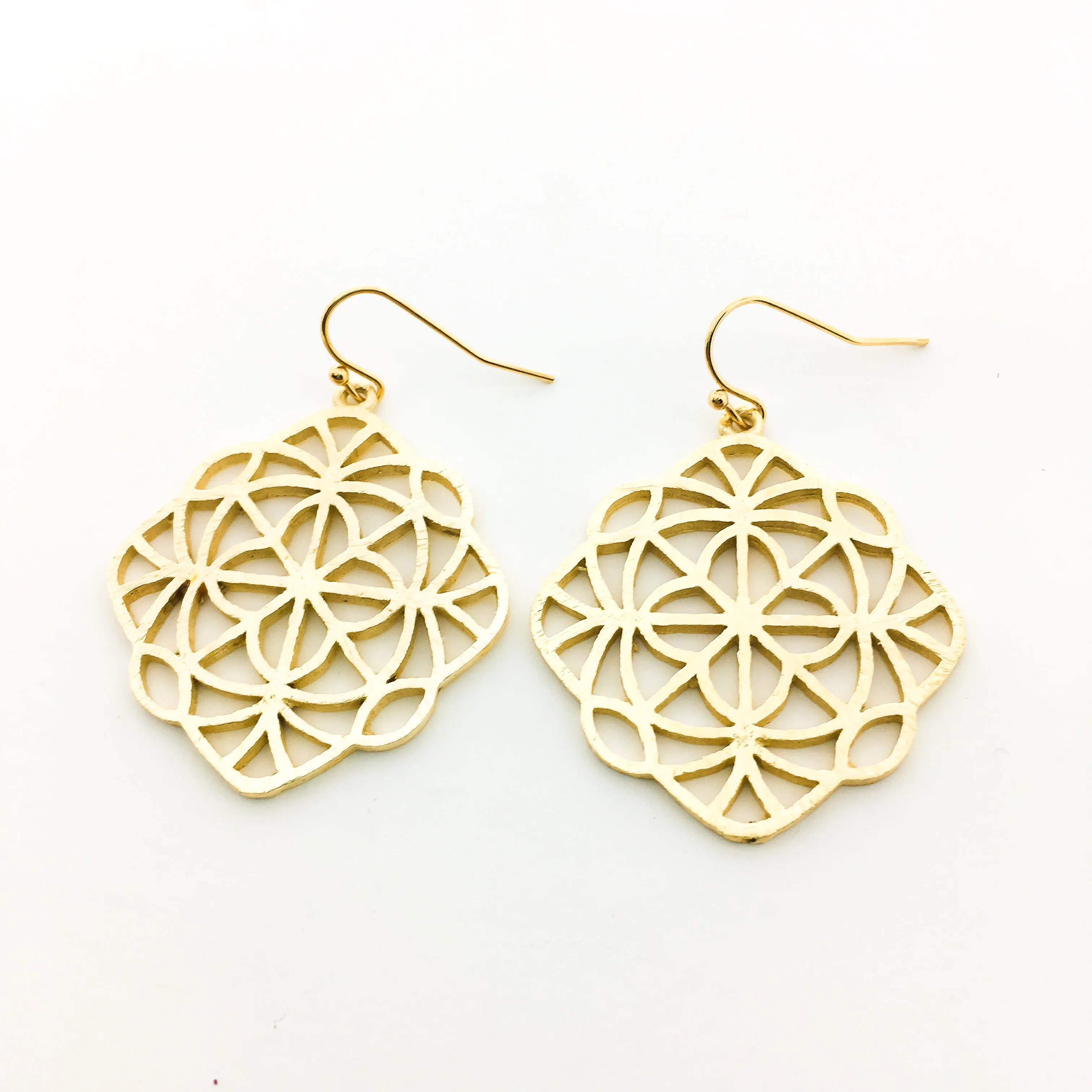 Neveah Brushed Kaleidoscope Earrings | Gold
