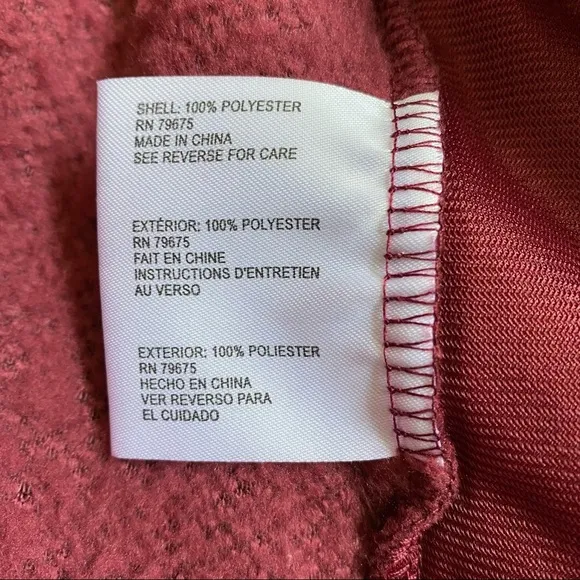 NEW Lucky Brand Wine and Mauve Colorblock Faux Shearling Full Zip Jacket NWT