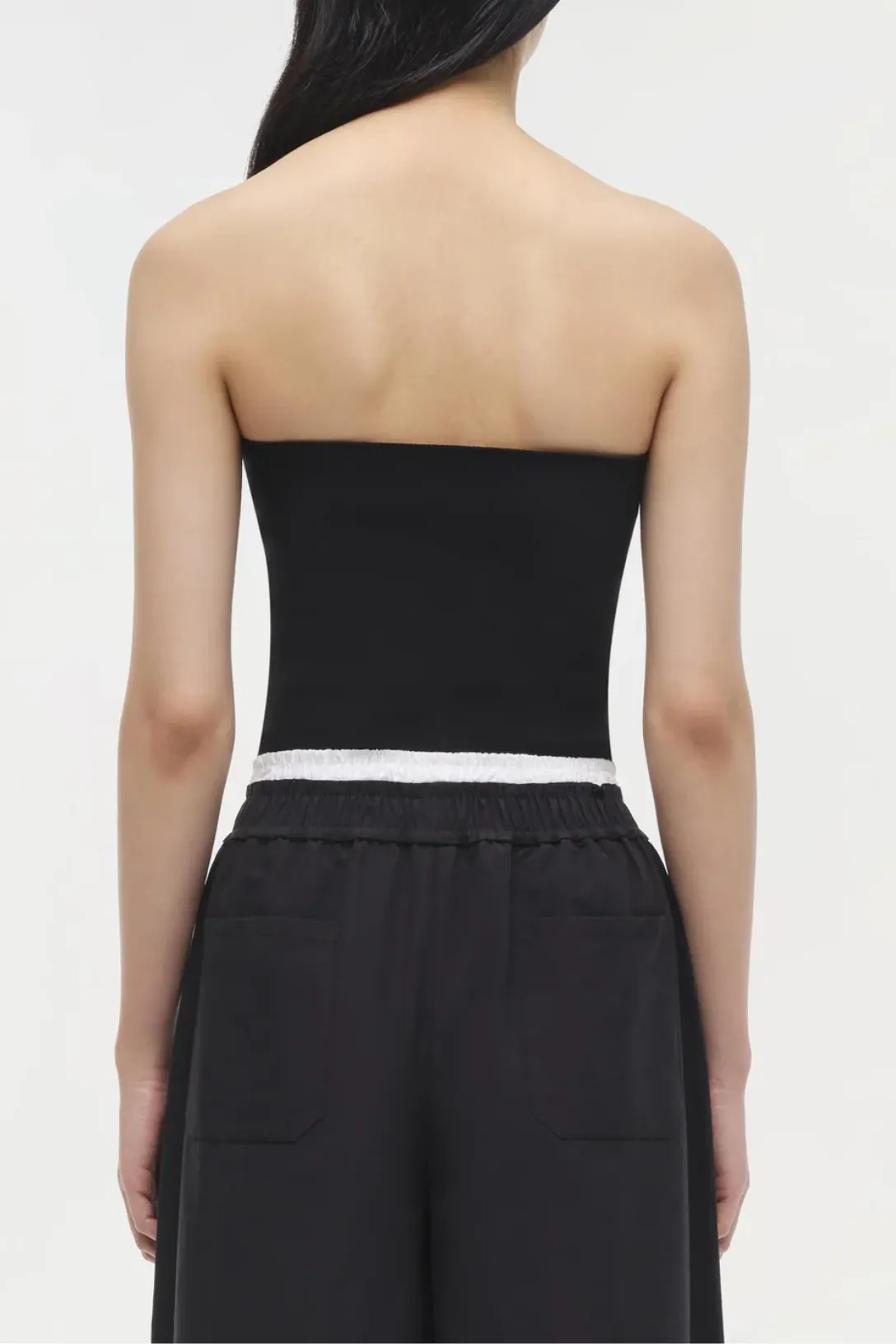 Nicole Strapless Compact Knit Top | Black